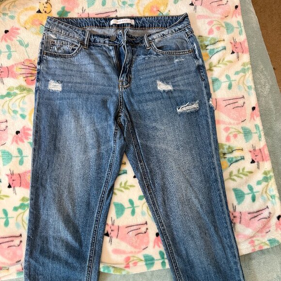 Disclosed distressed hard denim cropped jeans - Picture 1 of 4